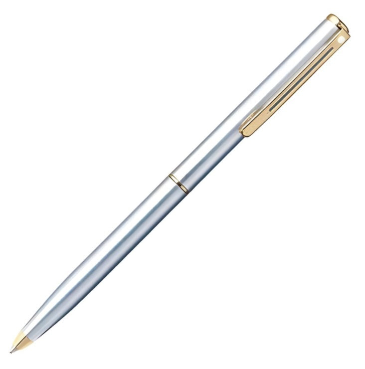 Sheaffer Agio Ballpoint Pen, Brushed Chrome & Gold, No Box