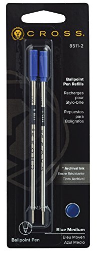 Cross Ballpoint Pen Refills, Blue Medium, 