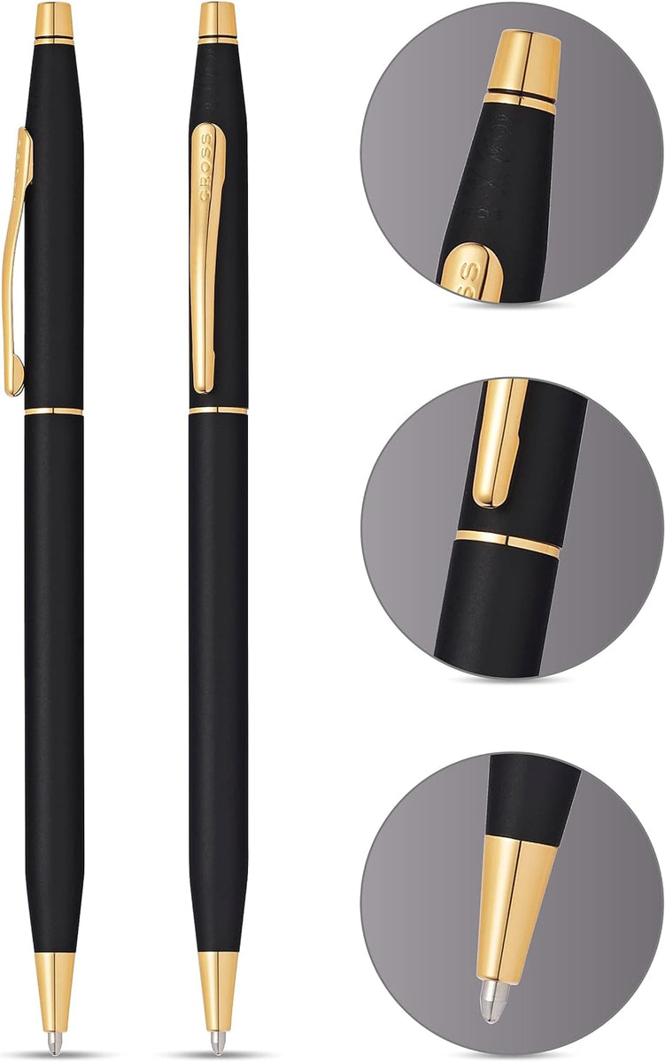 Cross Classic Century Ballpoint Pen, Matte Black & Gold