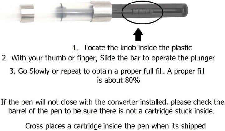 Cross Fountain Pen Ink Bottle Converter, Fits All Models
