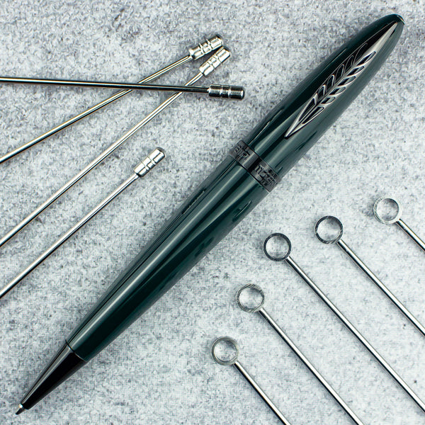 Pineider Modern Times (Tempi Moderni) British Green - Black Trim, Ballpoint Pen