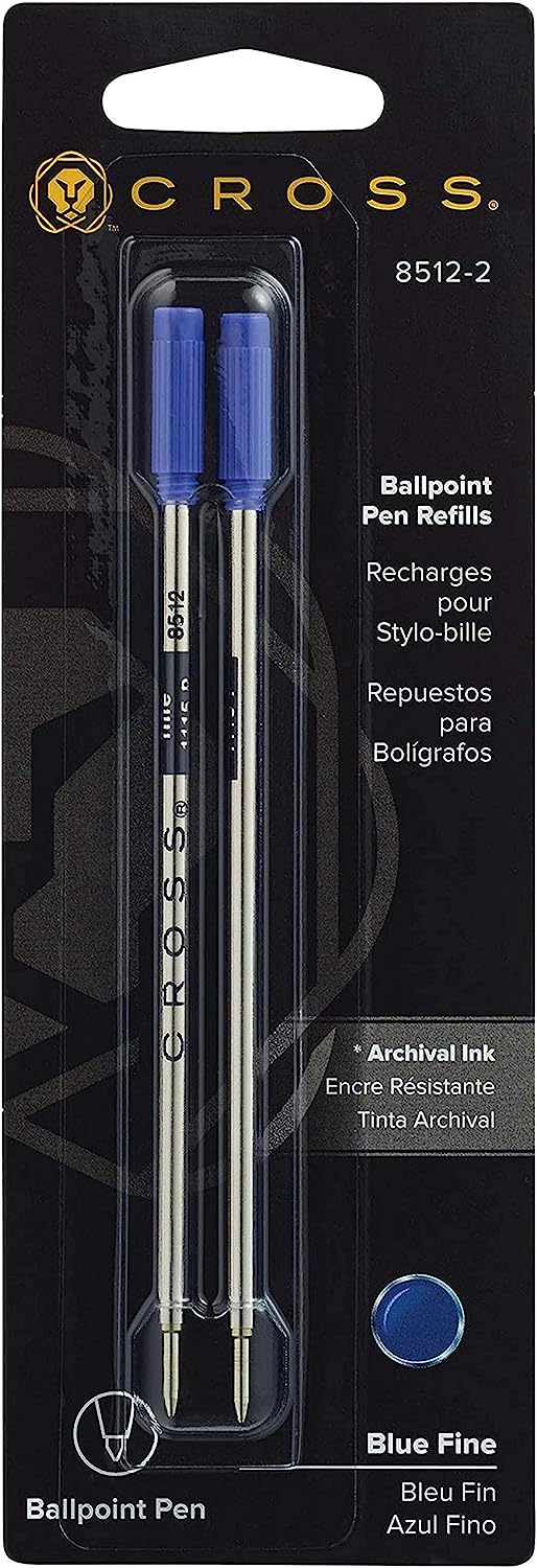 Cross Ballpoint Pen Refills, Blue Fine, 