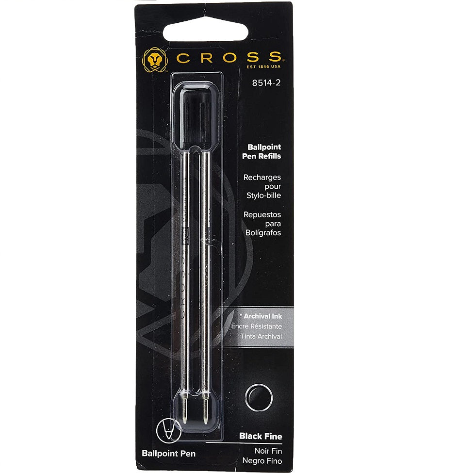 Cross Ballpoint Pen Refills, Black Fine, #8514