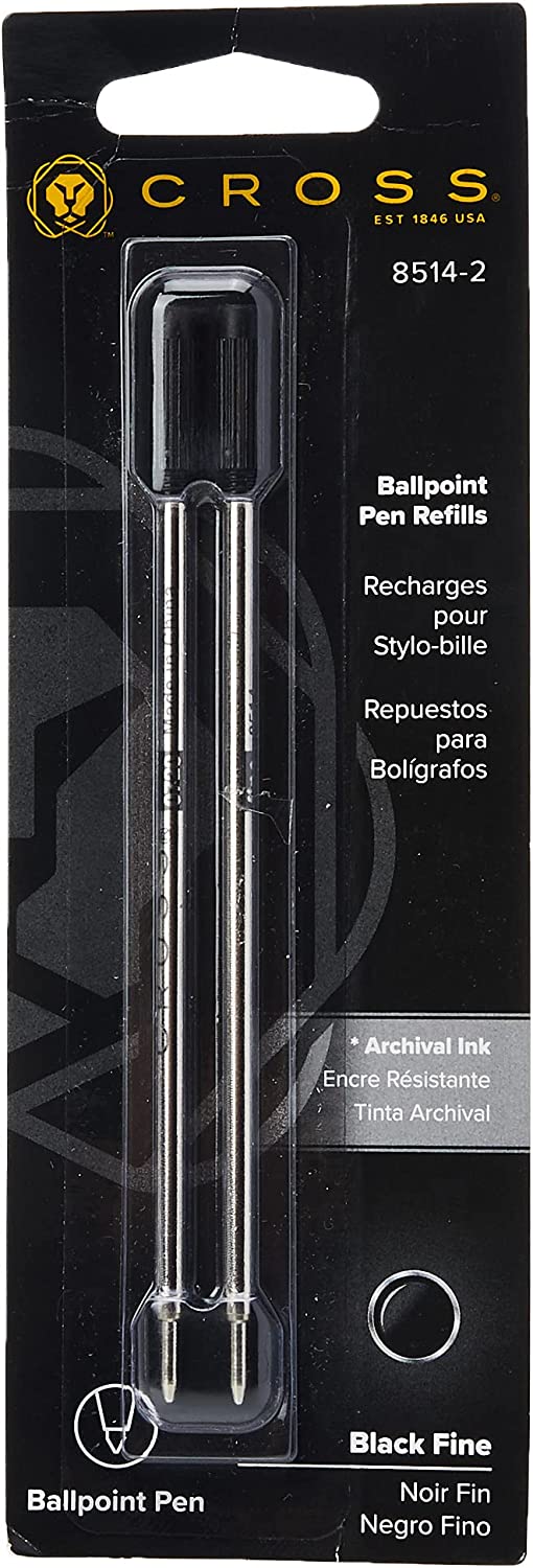 Cross Ballpoint Pen Refills, Black Fine, 