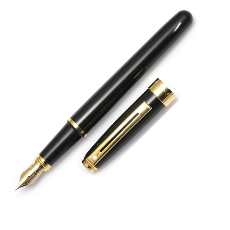Sheaffer Prelude Fountain Pen, Black & Gold, 14K Gold Nib