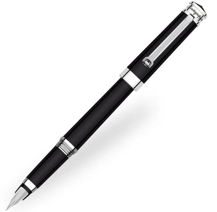 Montegrappa Parola Fountain Pen, Black & Chrome, Medium Nib