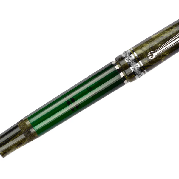 Delta Royal Green Limited Edition Fountain Pen, Palladium Trim, 14K Nib