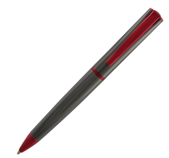 Monteverde Impressa Gunmetal with Metallic Red Trim, Ballpoint Pen