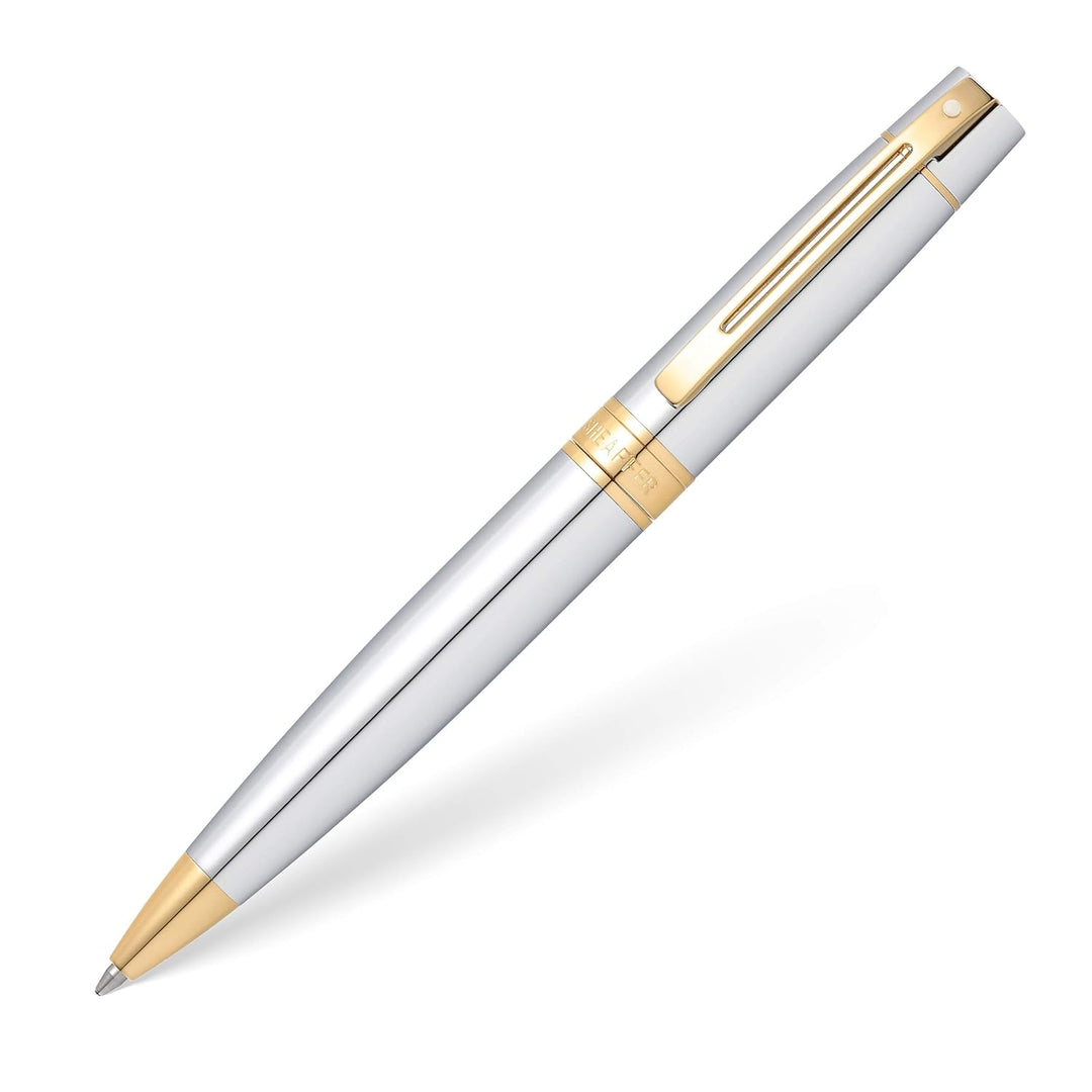 Sheaffer 300 Ballpoint Pen, Chrome & Gold, No Box