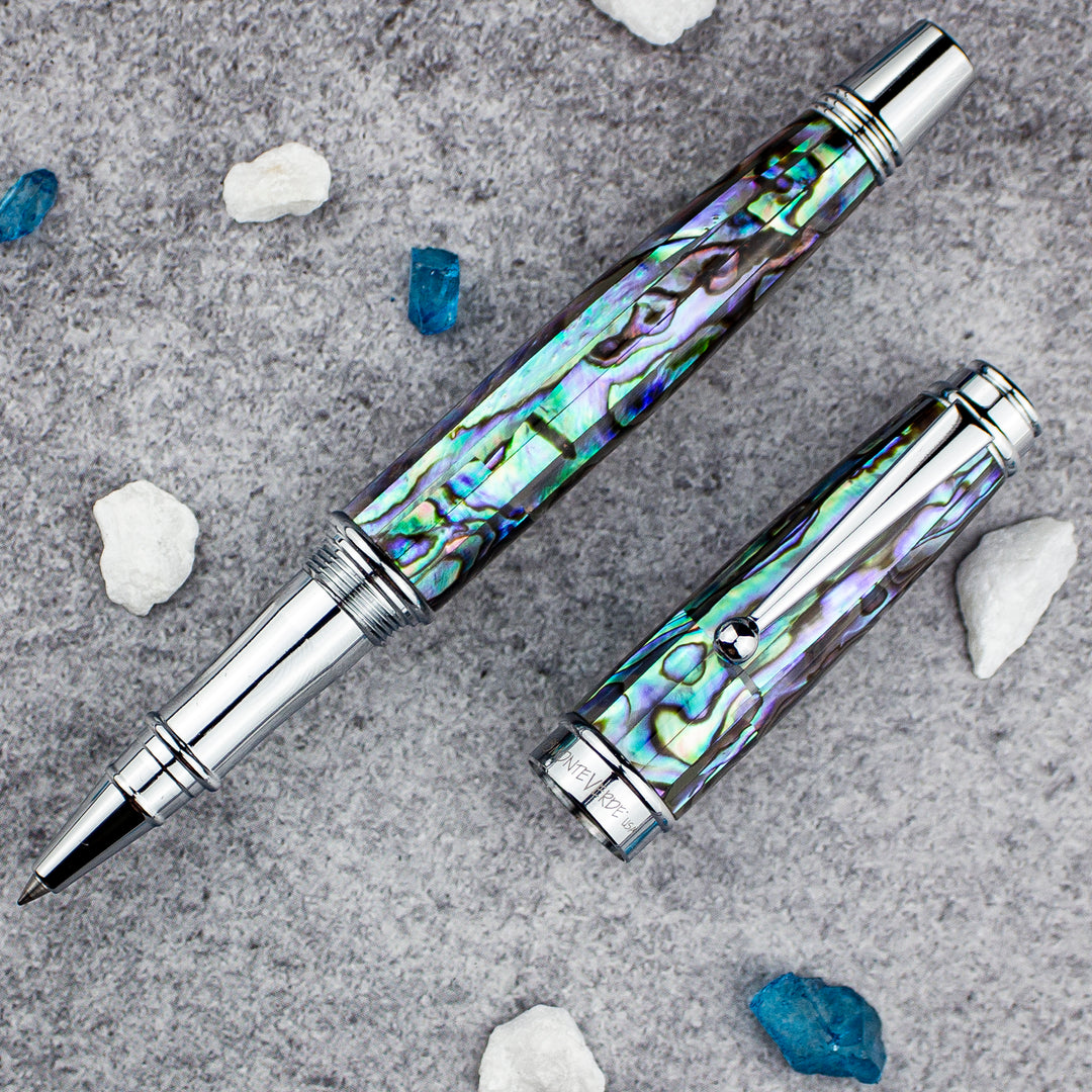 Monteverde Invincia Limited Edition Abalone Shell Rollerball Pen, Chrome Trim