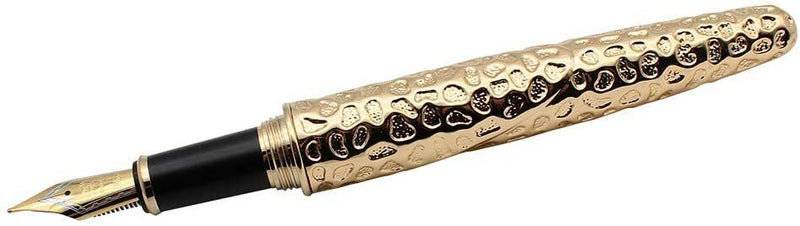 Jinhao Gold Colored Leopard Fountain Pen, 18K Gold Plated Nib