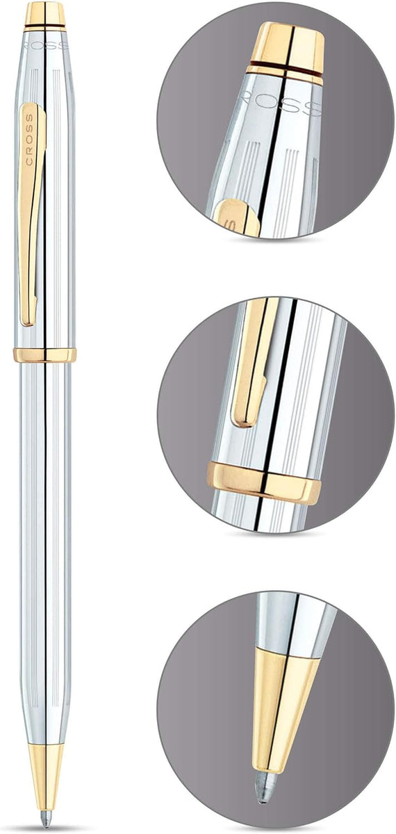 Cross Century II Ballpoint Pen, Medalist Chrome & Gold