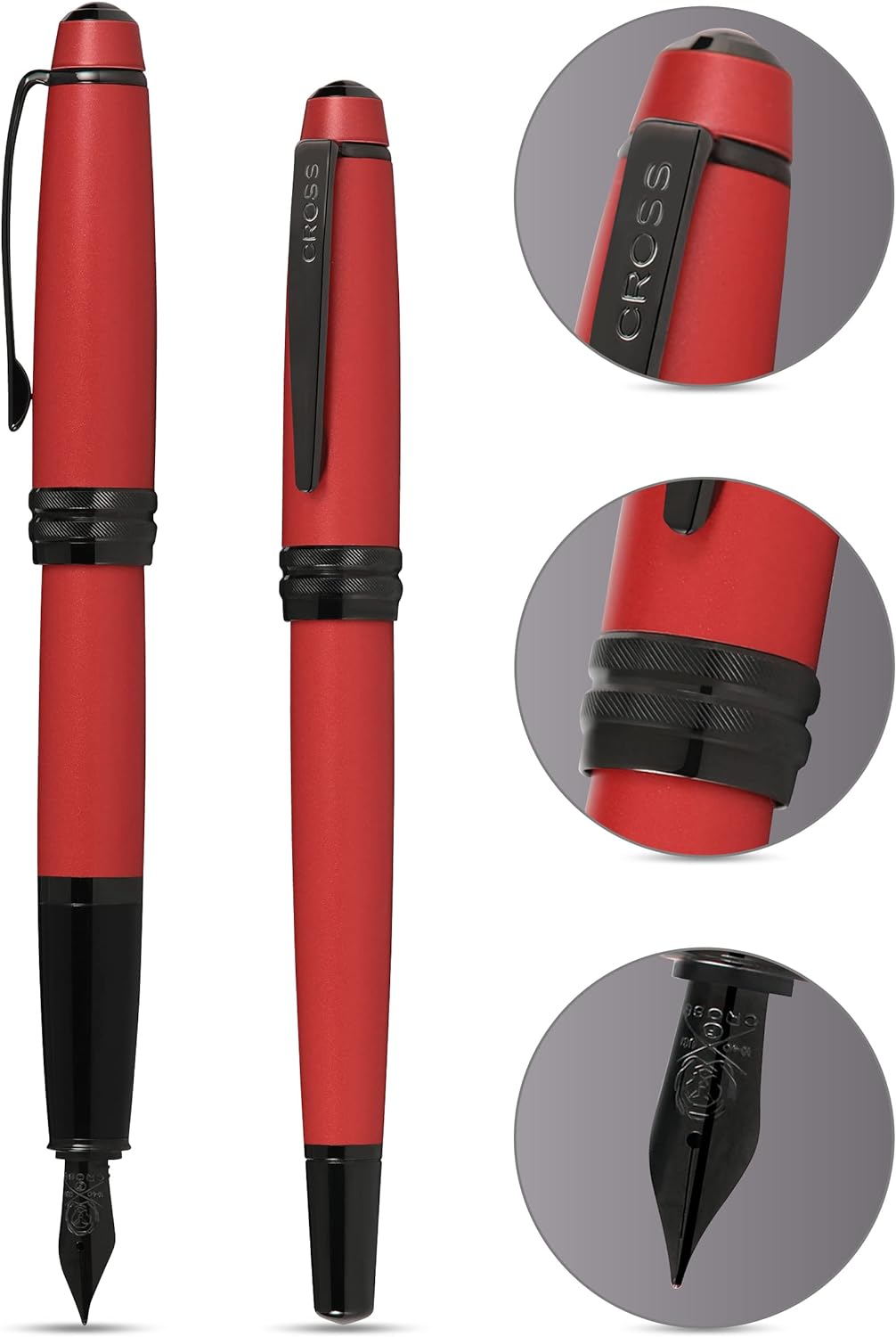 Cross Bailey Fountain Pen, Matte Red & Black