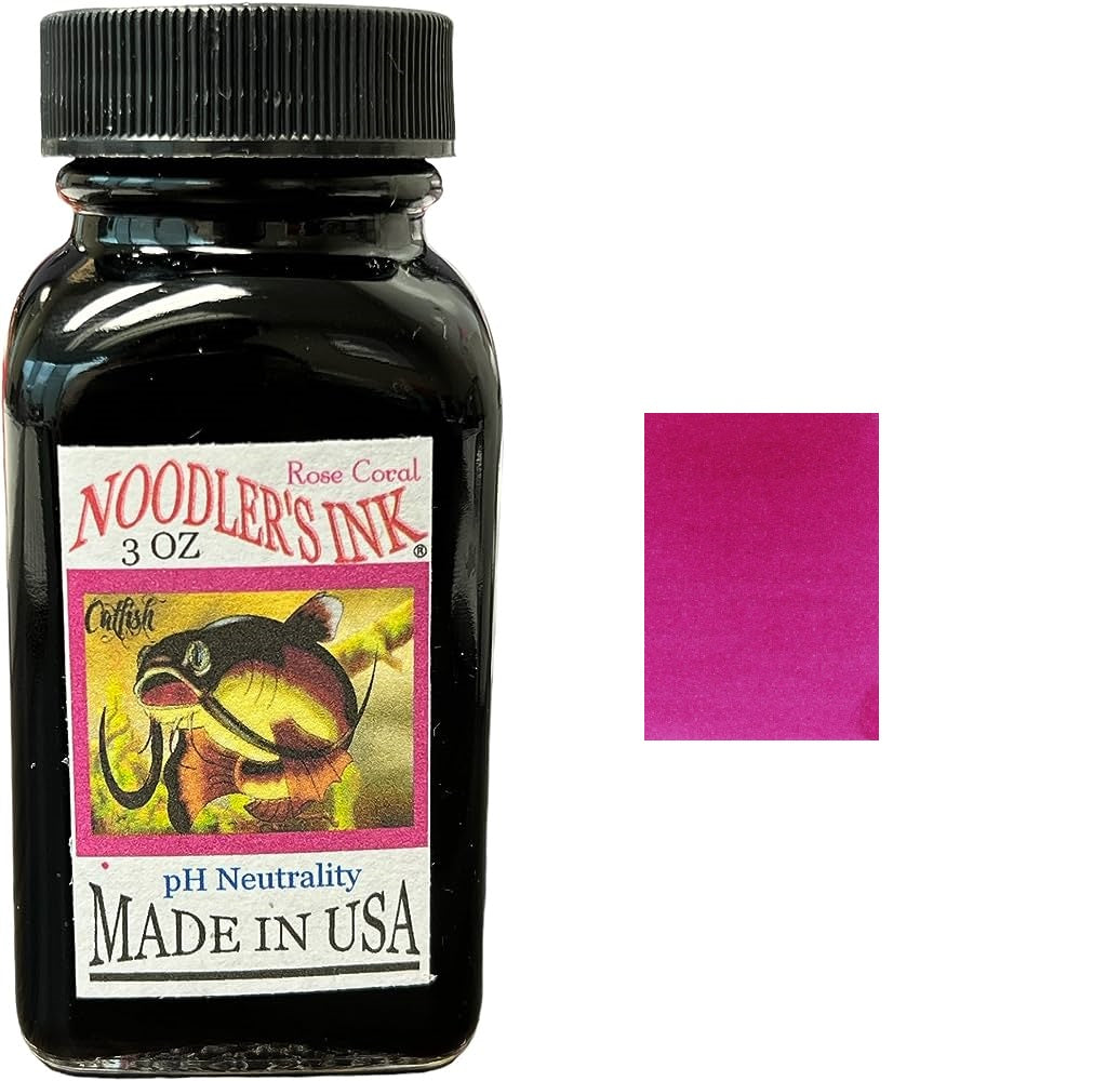 Noodlers Fountain Pen Ink Bottle, Rose Coral