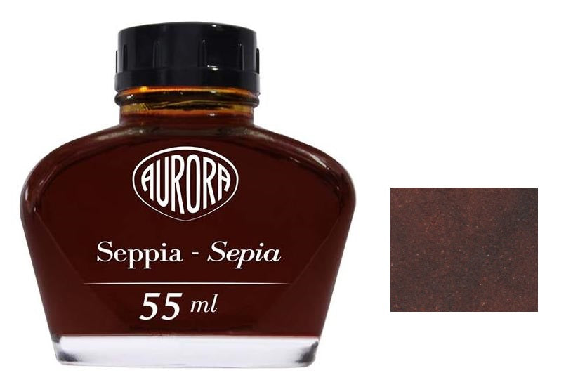 Aurora Fountain Pen Ink Bottle, 55ml, Sepia