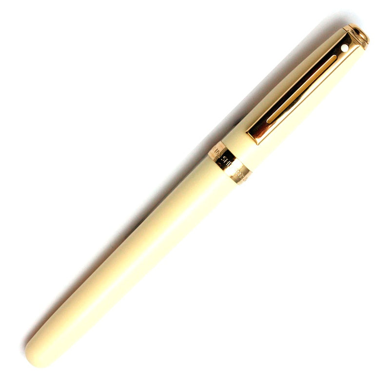Sheaffer Prelude Rollerball Pen, Ivory & Gold, USA Made, No Box