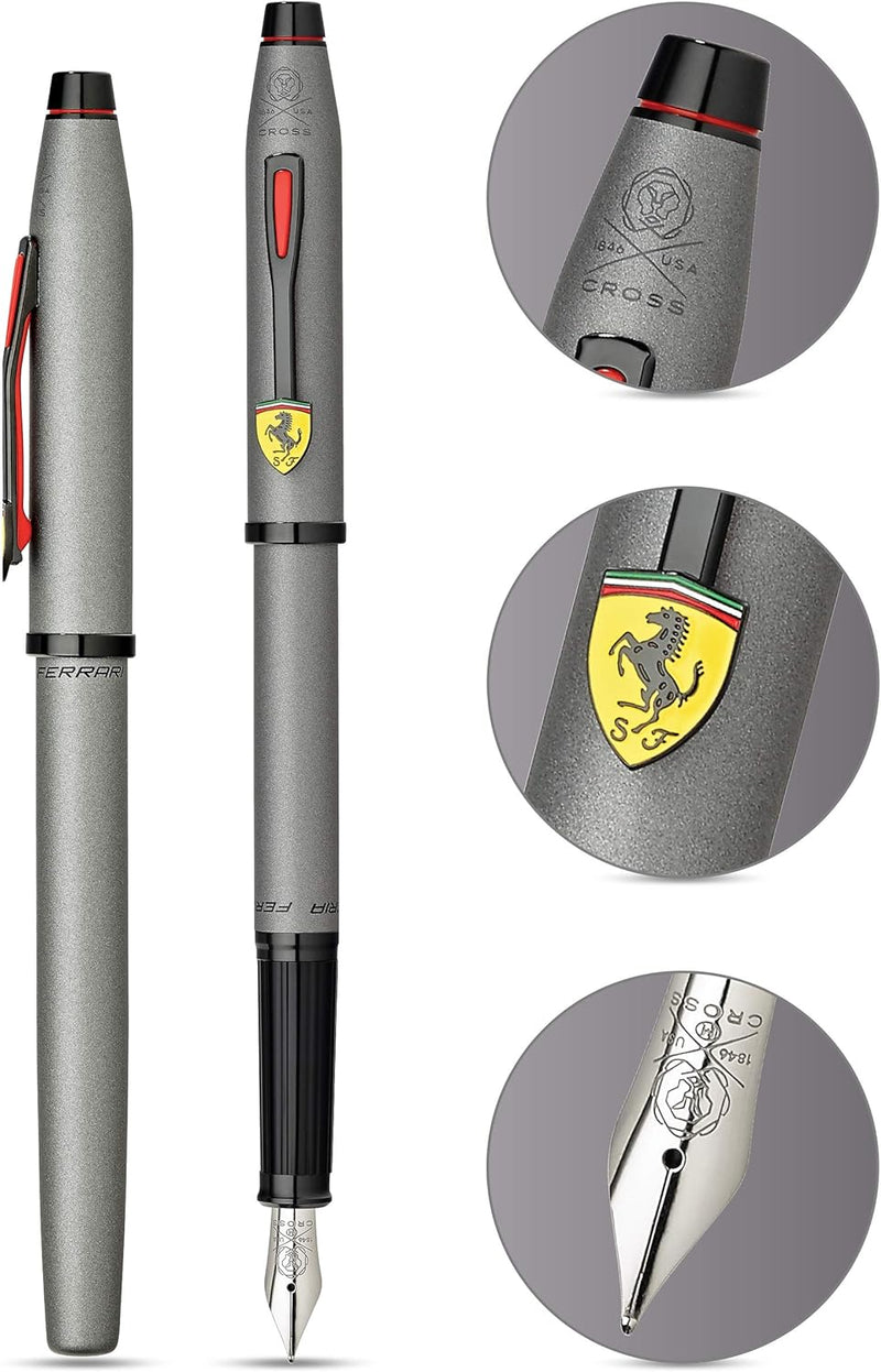 Cross Ferrari Century II Fountain Pen, Titanium Grey, Medium, No Box