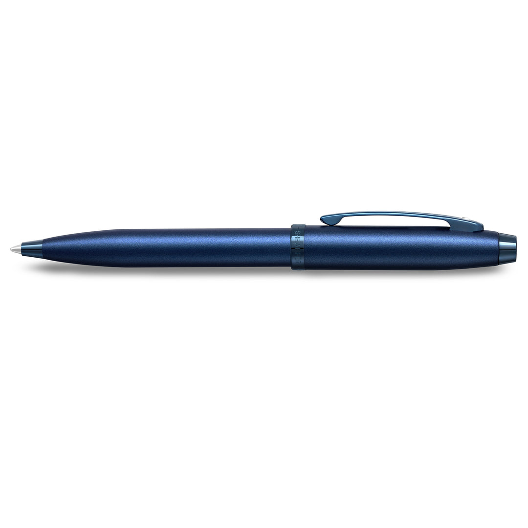 Sheaffer 100 Ballpoint Pen, Satin Blue w/ PVD Blue Trim