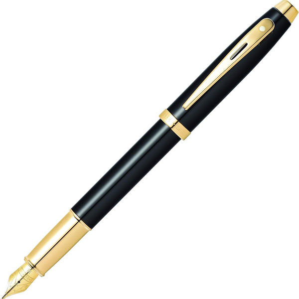 Sheaffer 100 Fountain Pen, Black Lacquer & Gold