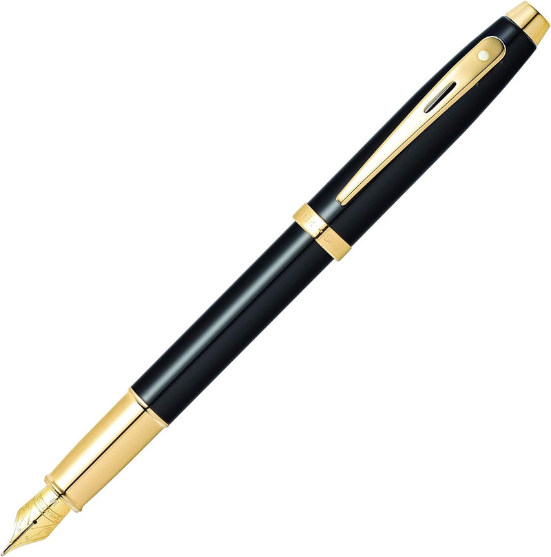 Sheaffer 100 Fountain Pen, Black Lacquer & Gold