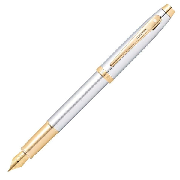Sheaffer 100 Fountain Pen, Chrome & Gold, No Box