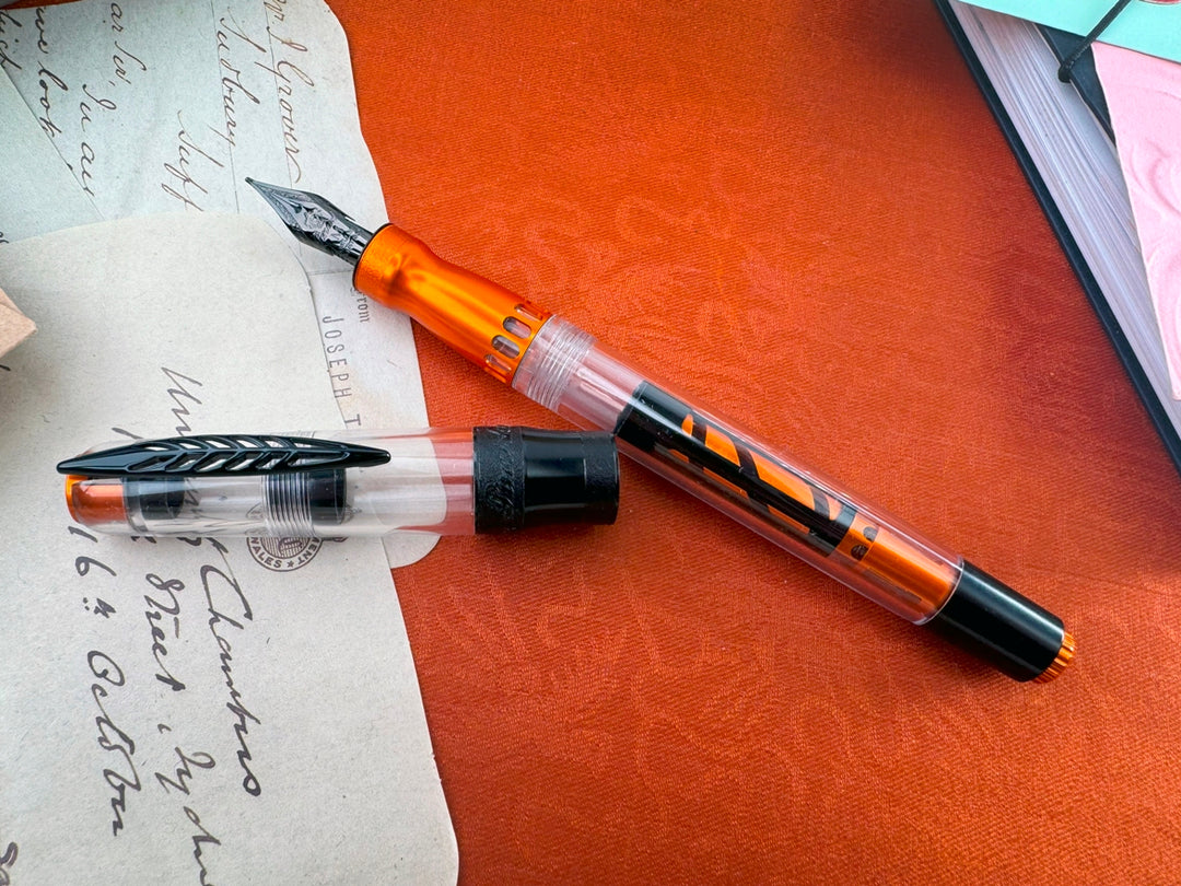 Pineider Mystery Filler Demo Fountain Pen, Orange & Black