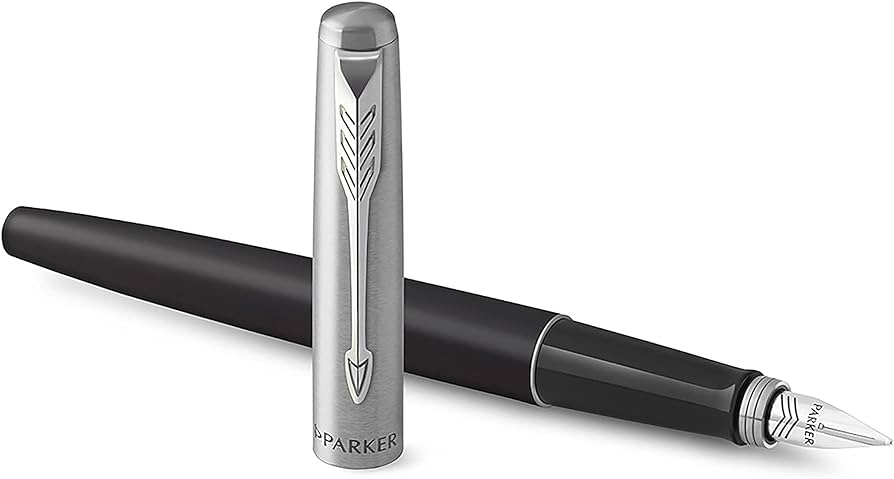 Parker Jotter Fountain Pen, Stainless Steel & Black