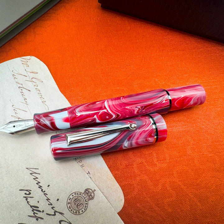 Delta Spaccanapoli Fountain Pen, Ruffo Pink Swirl