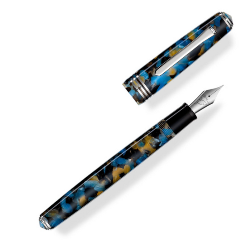 Tibaldi N60 Smarkand Blue Resin Fountain Pen, Palladium Trim