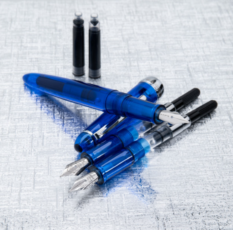 Monteverde Monza 3 Fountain Pen Set (F,M,Flex), Blue