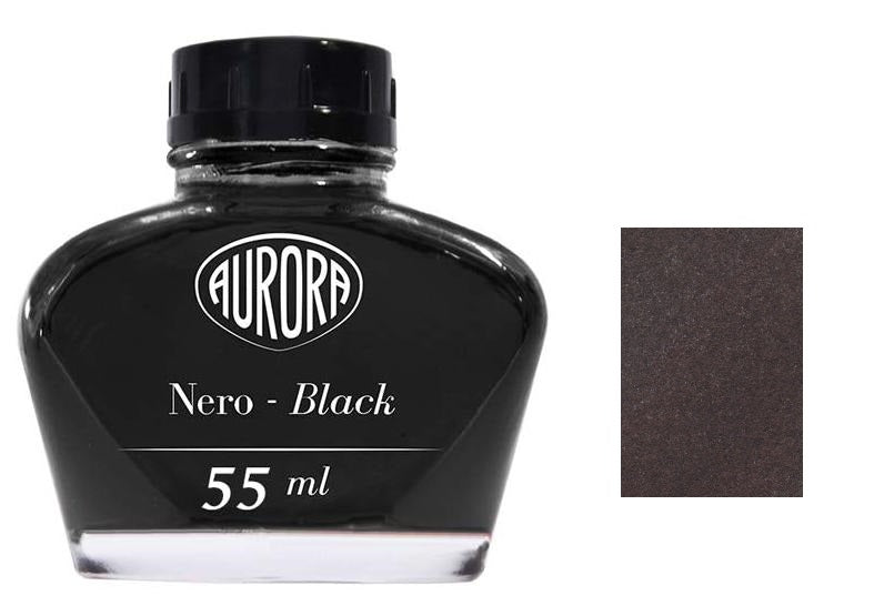 Aurora Fountain Pen Ink Bottle, 55ml, Black