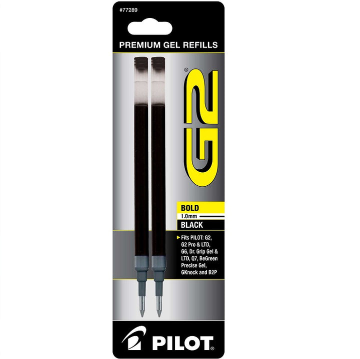 Pilot G2 Rollerball Pen Refills, 2 Pack