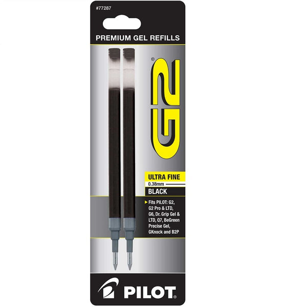Pilot G2 Rollerball Pen Refills, 2 Pack