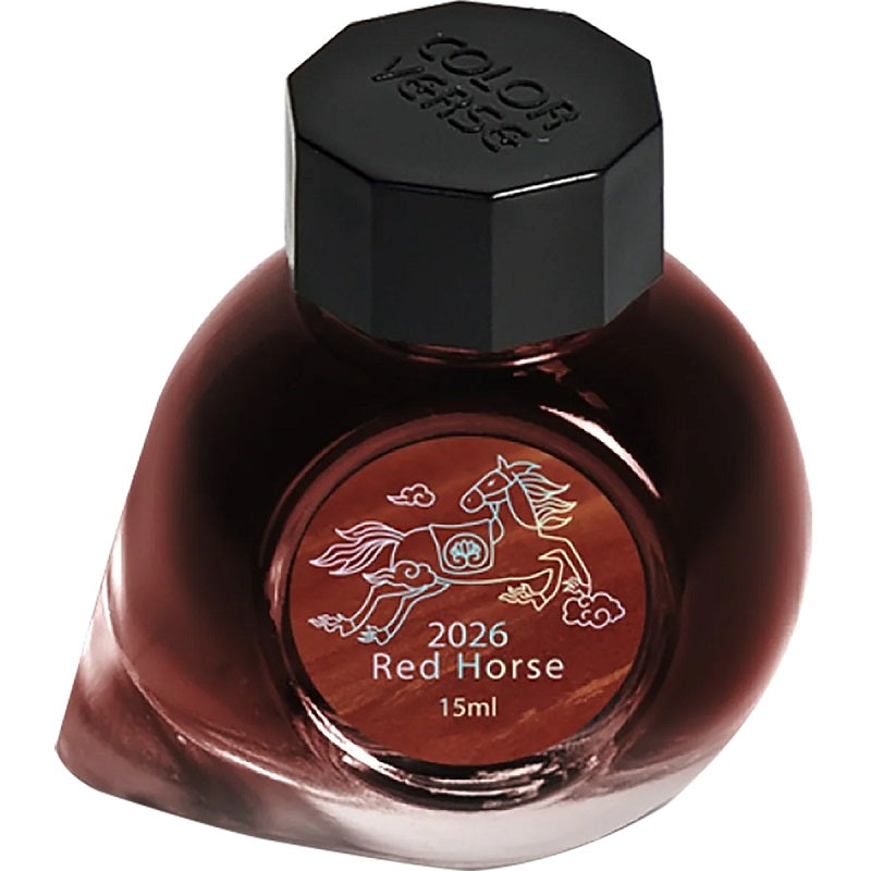 Colorverse 2026 Fountain Pen Ink Bottle, Red Horse