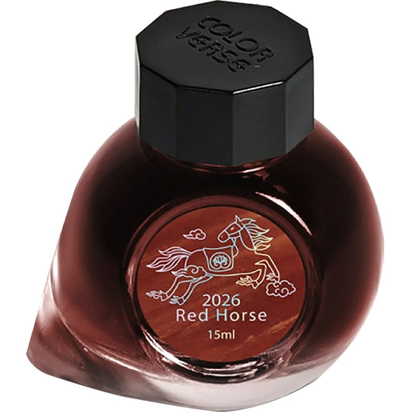 Colorverse 2026 Fountain Pen Ink Bottle, Red Horse
