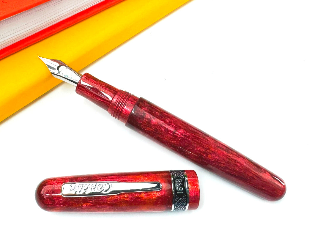 Conklin Misto Exclusive Jonathan Brooks Resin Fountain Pen, Red Valor