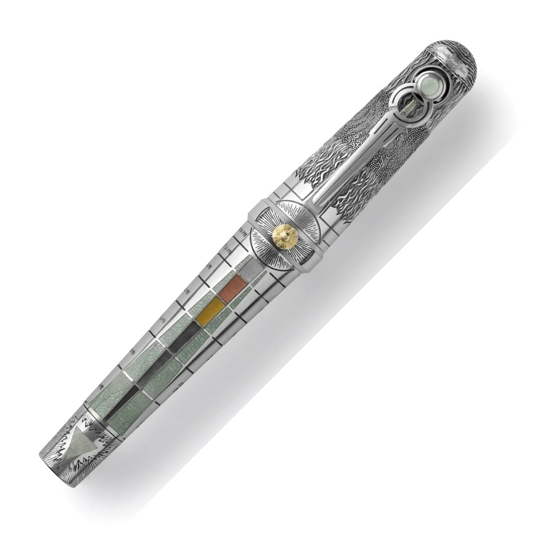 Montegrappa Limited Edition Alchemist Sterling Silver Fountain Pen, Aqua