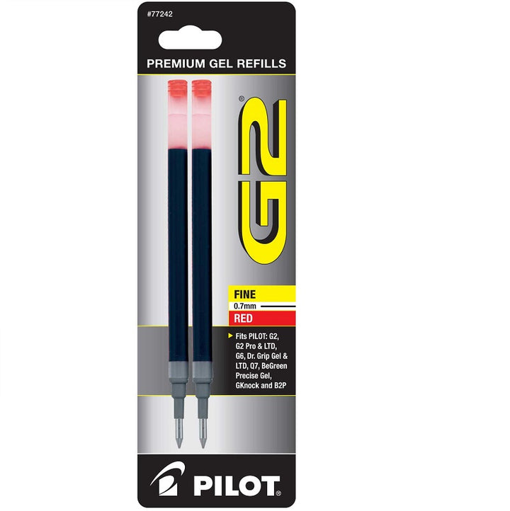 Pilot G2 Rollerball Pen Refills, 2 Pack