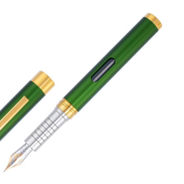 Diplomat Nexus Fountain Pen, Green & Gold, 14k Nib