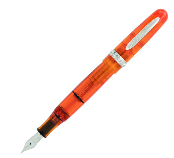 Stipula Etruria Rainbow Clear Orange 14K Gold Fountain Pen