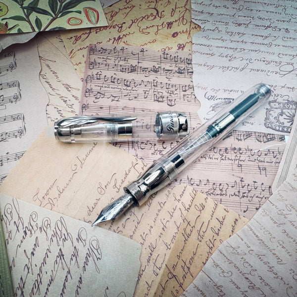 Pineider Avatar Compact Mini Fountain Pen, Clear Demo