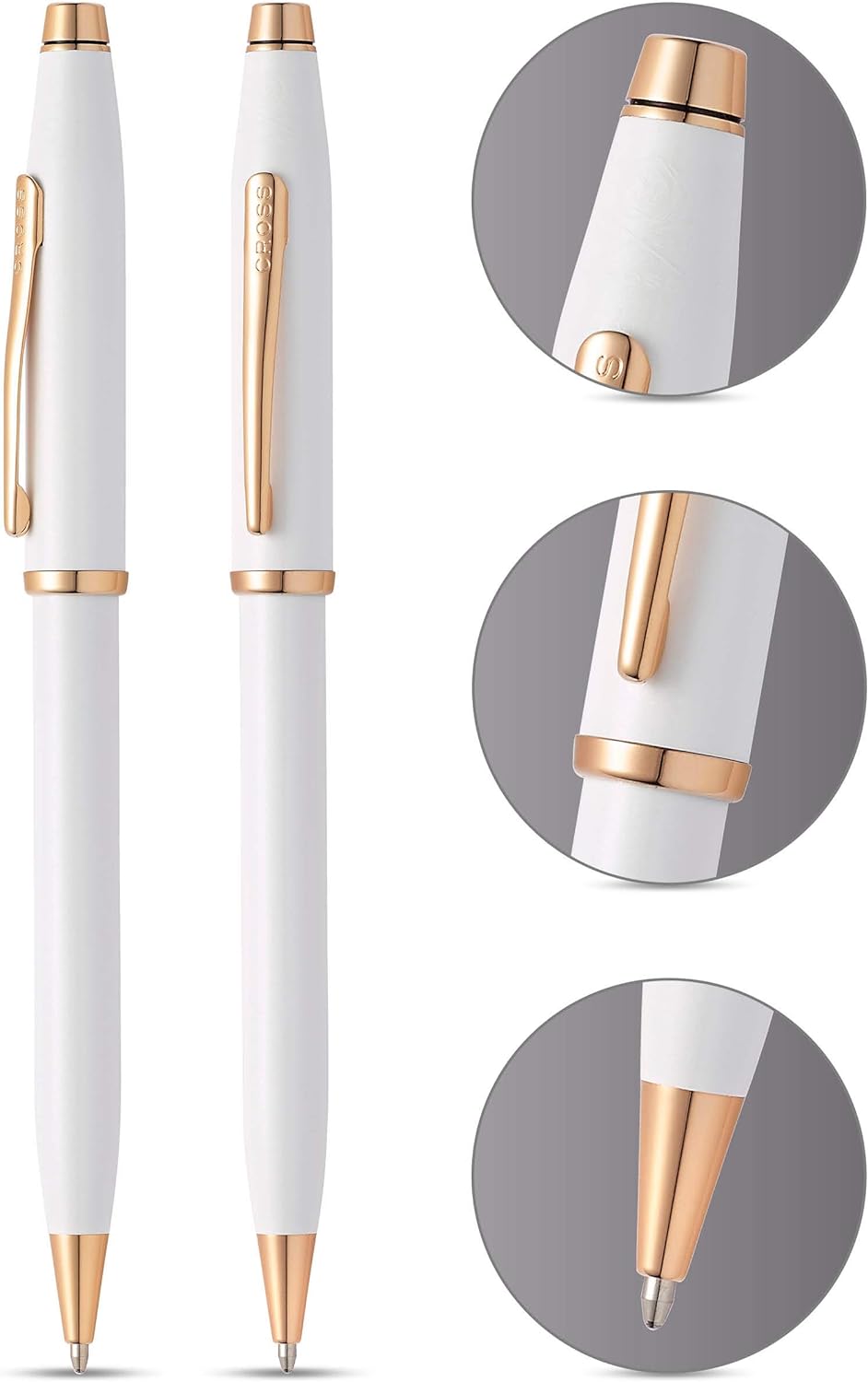 Cross Century II Ballpoint Pen, Pearlescent White & Rose Gold