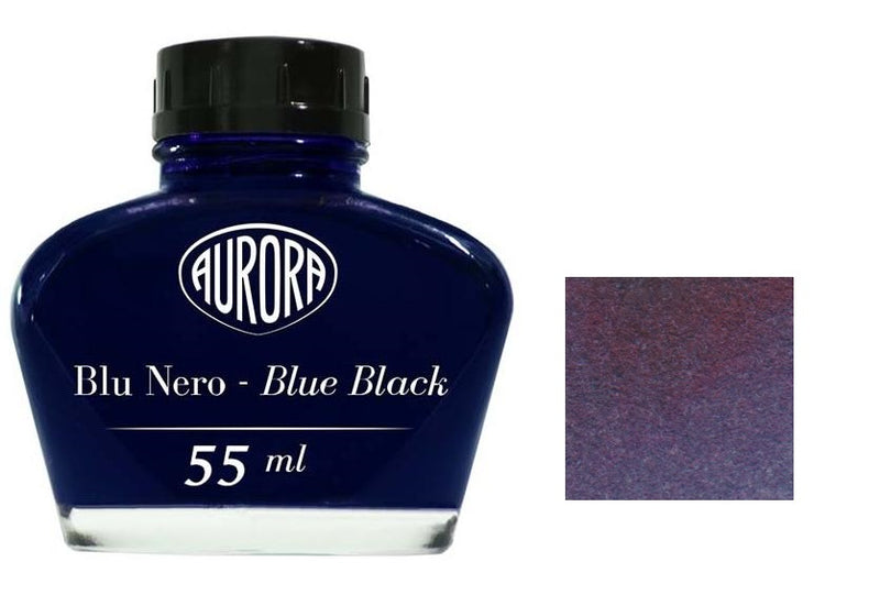 Aurora Fountain Pen Ink Bottle, 55ml, Blue/Black