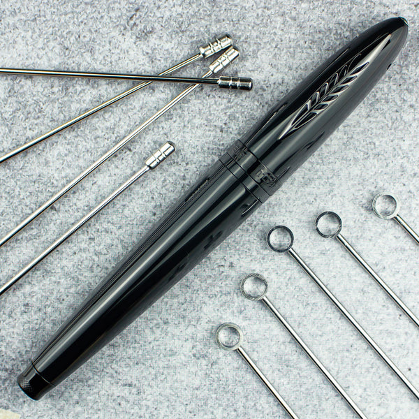 Pineider Modern Times (Tempi Moderni) Black - Black Trim, Fountain Pen