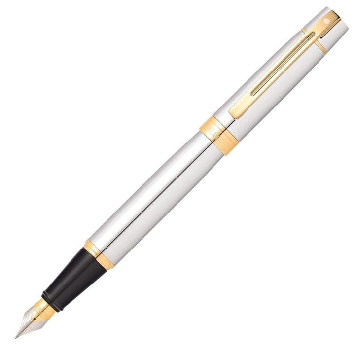 Sheaffer 300 Fountain Pen, Polished Chrome & Gold, No Box