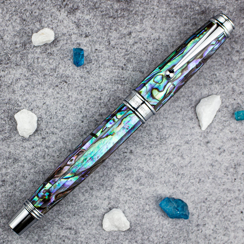 Monteverde Invincia Limited Edition Abalone Shell Rollerball Pen, Chrome Trim