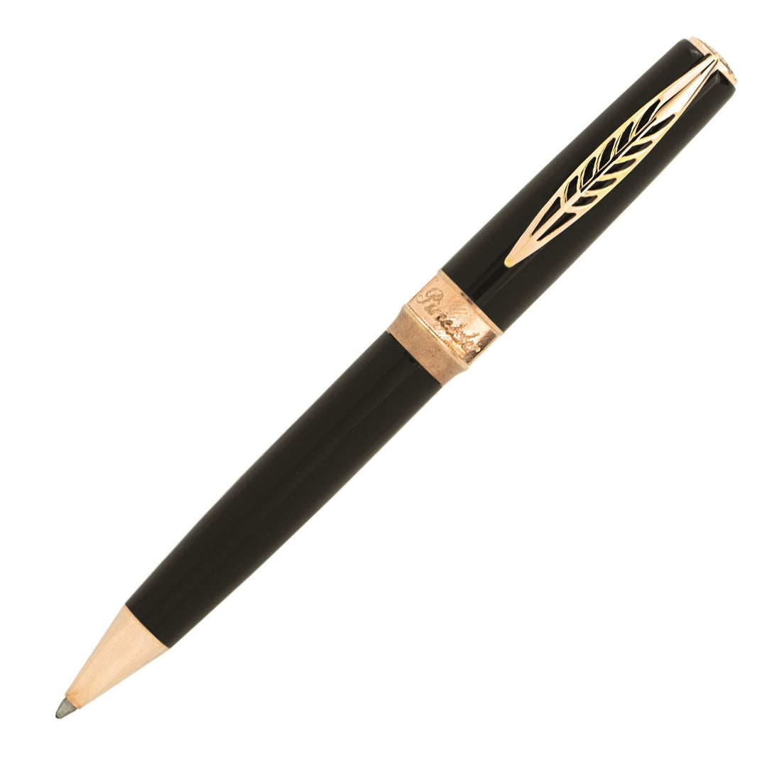 Pineider La Grande Bellezza Rocco Ballpoint Pen, Black/Rose Gold Trim