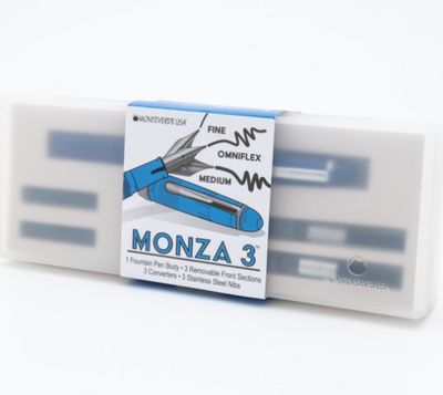 Monteverde Monza 3 Fountain Pen Set (F,M,Flex), Blue