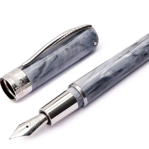 Pineider Avatar Compact Mini Fountain Pen, Zebrino Gray