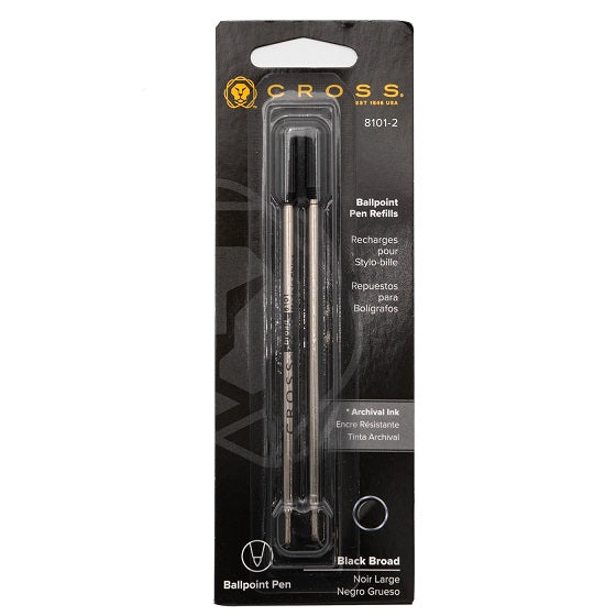 Cross Ballpoint Pen Refills, Black Bold, #8101